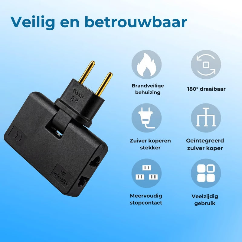 180° Ruimtebesparende Stopcontactadapter