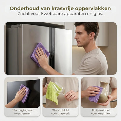 Ultra Absorberende Microvezel Reinigingsdoekjes - 10 Stuks