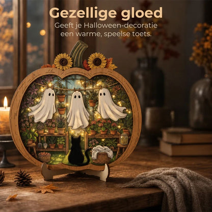 Houten Halloween Pompoenversiering