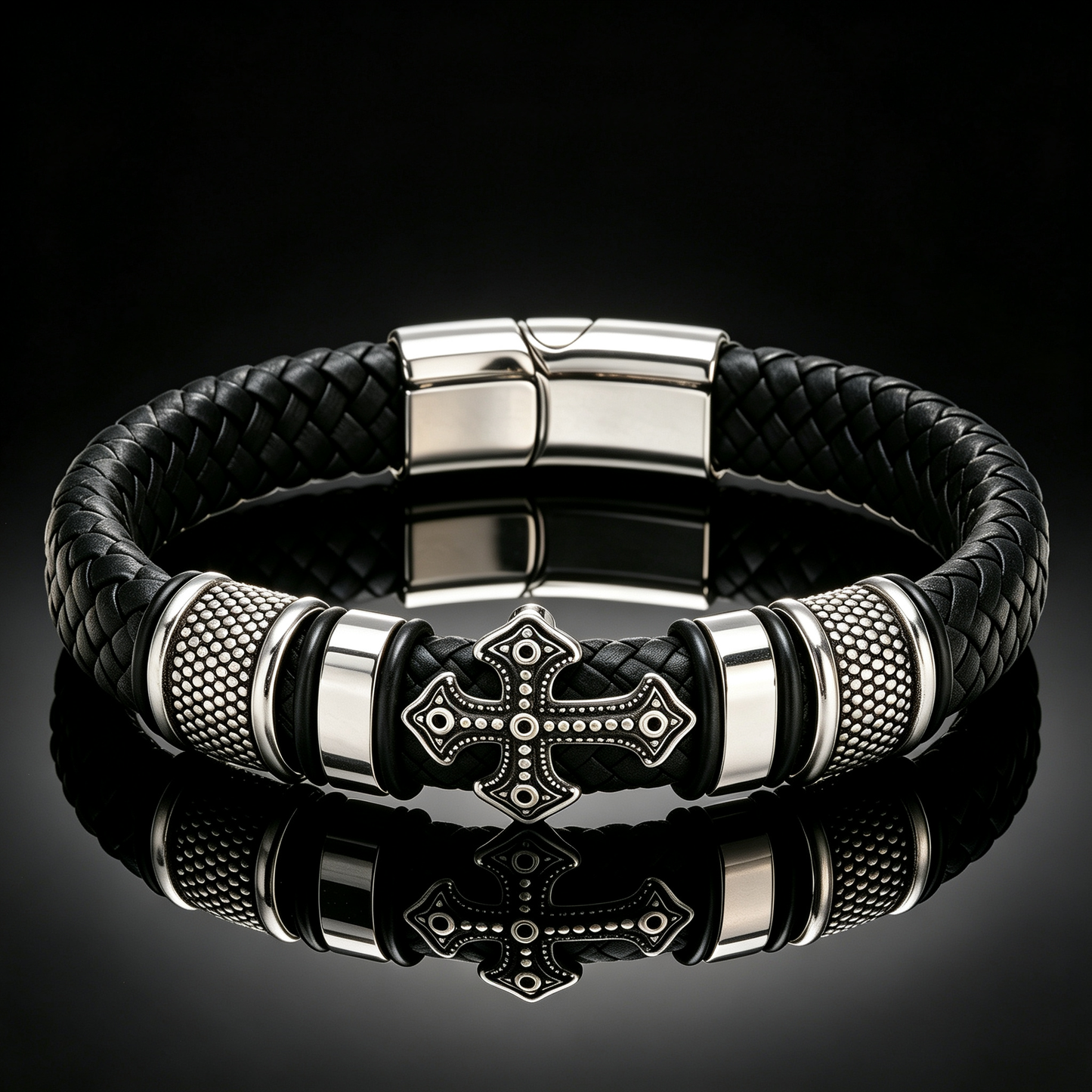 Premium Gevlochten Leren Armband voor Heren