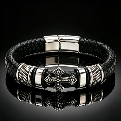 Premium Gevlochten Leren Armband voor Heren