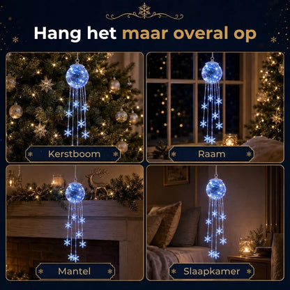 LED Kerstbal met Hangende Sneeuwvlokken