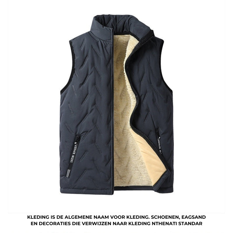 Unisex winterwarme casual mouwloze gewatteerde vest met fleecevoering