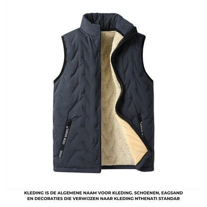 Unisex winterwarme casual mouwloze gewatteerde vest met fleecevoering