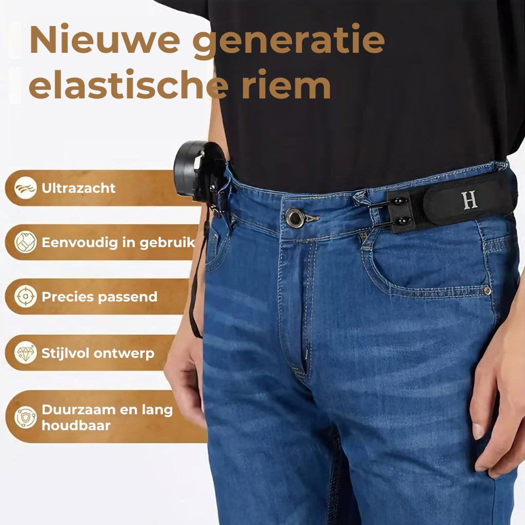 Tactische metalen haak elastische riem (unisex) Onzichtbaar ontwerp zonder gesp