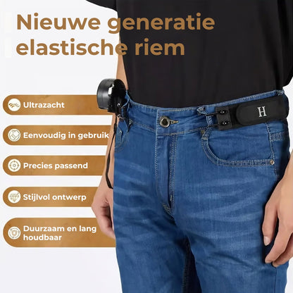 Tactische metalen haak elastische riem (unisex) Onzichtbaar ontwerp zonder gesp