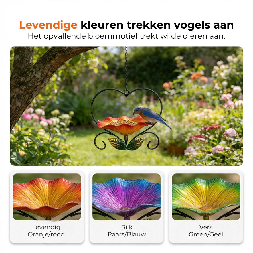 Hangend Vogelvoederbakje met Bloemmotief