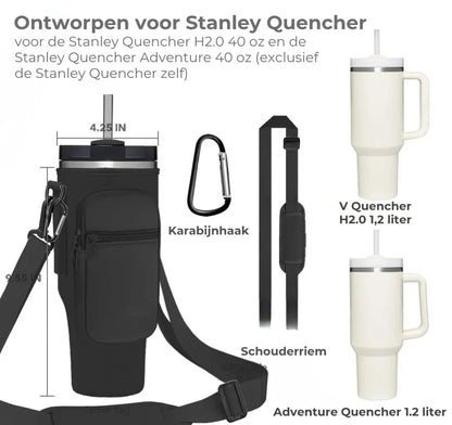 Neopreen Draagtas voor Tumblers met Verstelbare Band en Opbergvakken