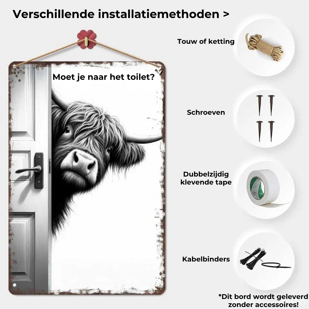 Wandbord met Highland-Koe