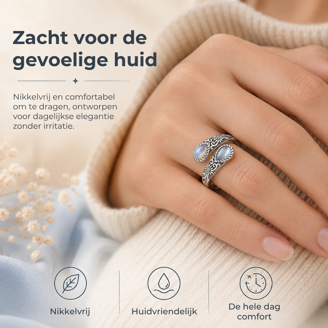 Zilveren Maansteen Ring