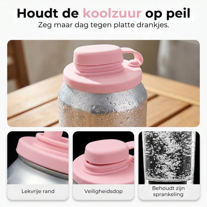 Morsbestendig Siliconen Deksel met Rietje – voor Standaard Drankblikjes