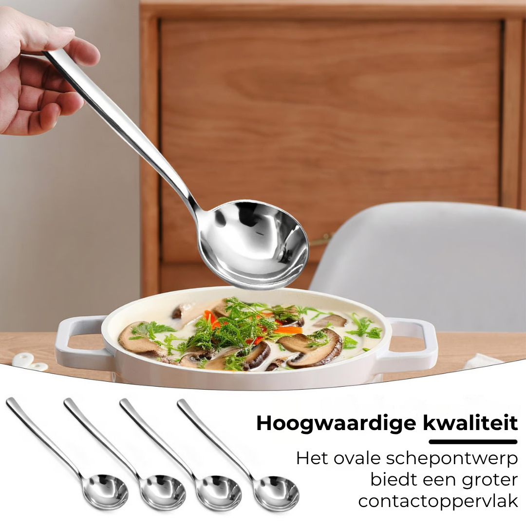 Roestvrijstalen Soeplepels - 4 Stuks