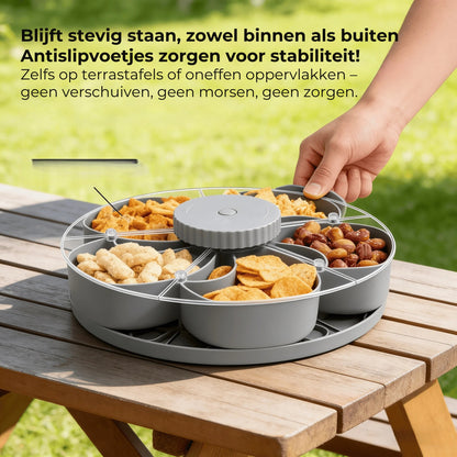 Draaibare Snackschaal met 5 Vakken
