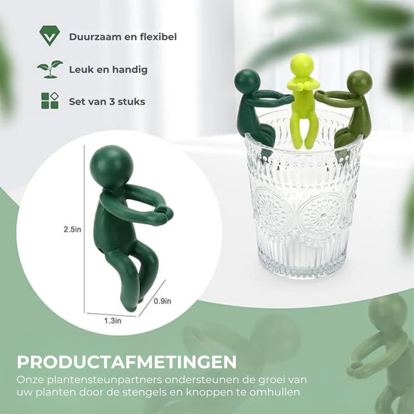 Plant Buddy - Creatieve Plantensteunfiguren (3st)