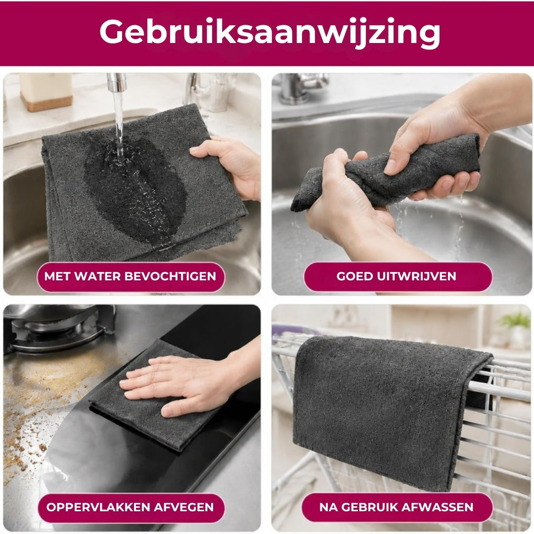 Microvezel Reinigingsdoekjes - Herbruikbaar en Zonder Strepen - 5 Stuks