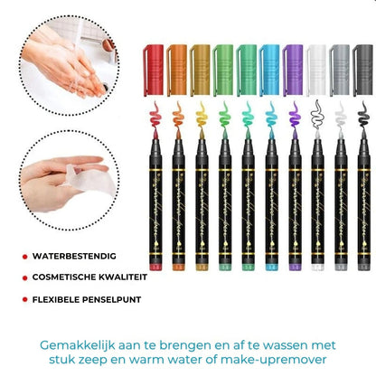 Tijdelijke Tattoo Pennenset - Incl. Sjablonen