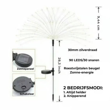 Zonne-energie Tuinvuurwerklamp
