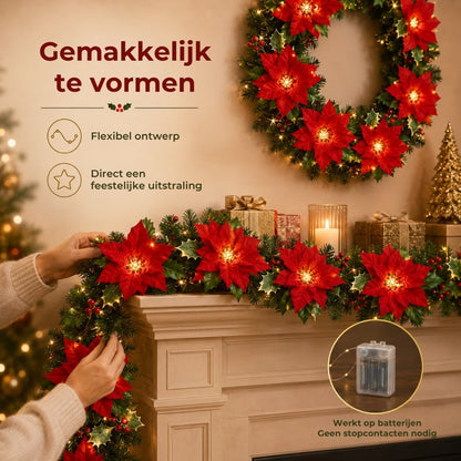 LED Kerst Bloemenslinger
