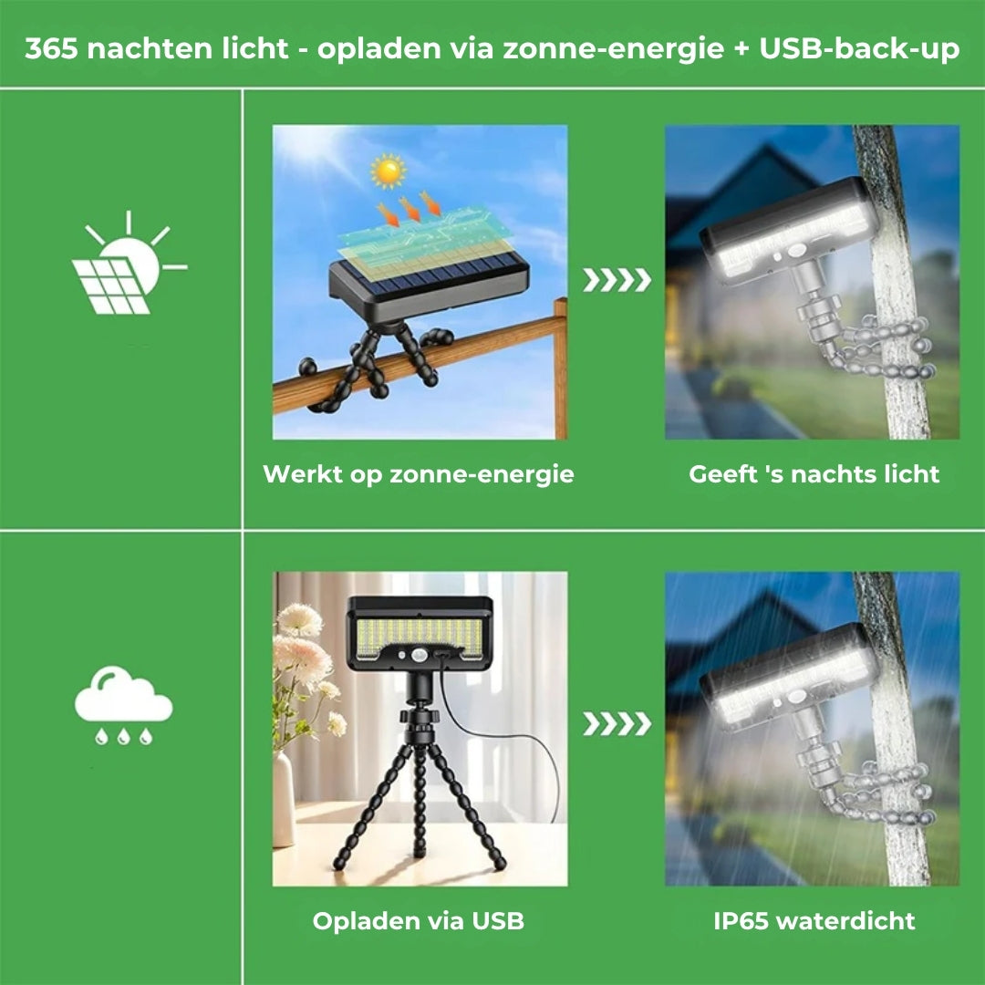 Flexibele Octopus Sensorlamp op Zonne-Energie