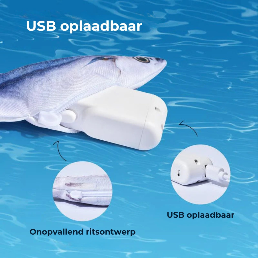 Realistisch springend visspeeltje voor katten