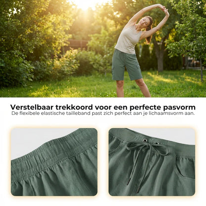 Sneldrogende cargoshort voor dames met zakken