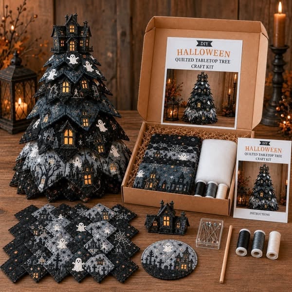 Halloweenboom DIY Naaiset met Gewatteerde stof