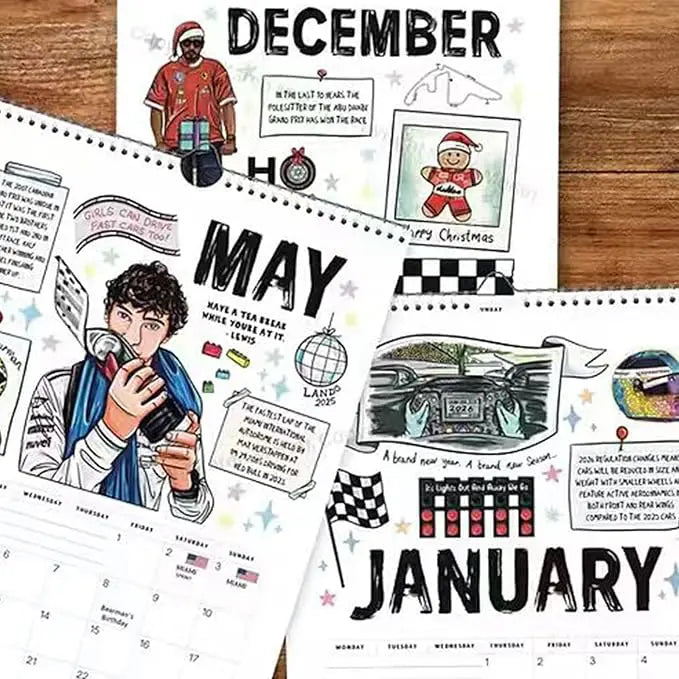 F1 Scrapbook Kalender 2026 – Wandkalender voor Formule 1-fans
