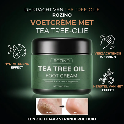 Tea Tree Oil Voetcrème | Vitamine E, aloë vera & pepermunt | Intensieve hydratatie