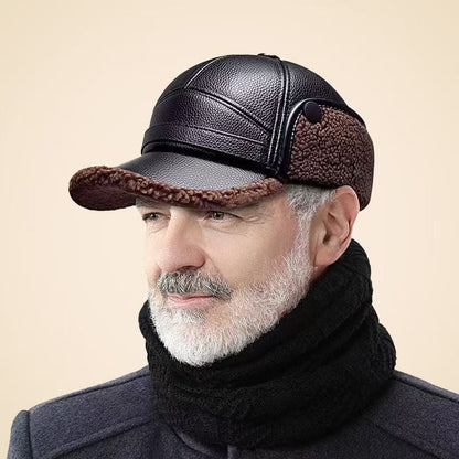 🧢 Wintermuts voor heren met platte oorkappen van schapenvacht