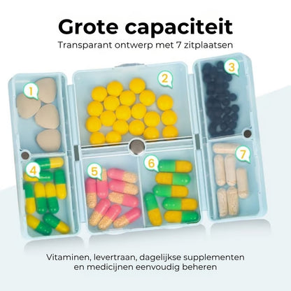 Opvouwbaar Pillendoosje met 7 Vakjes