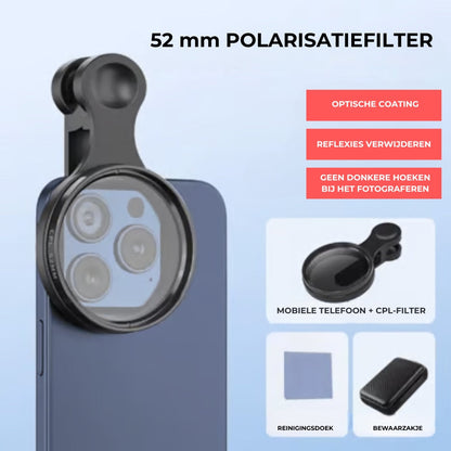 📸 Draagbare polarisatiefilter voor smartphones (geschikt voor alle modellen)