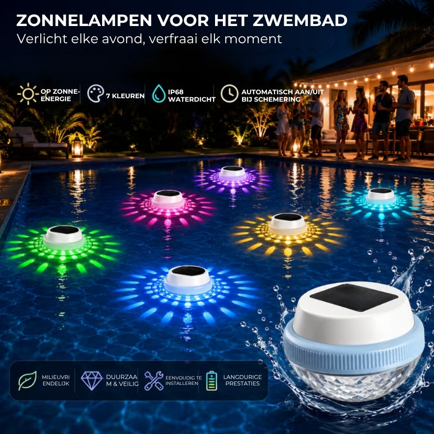 Drijvende RGB Zwembadlamp op Zonne-energie