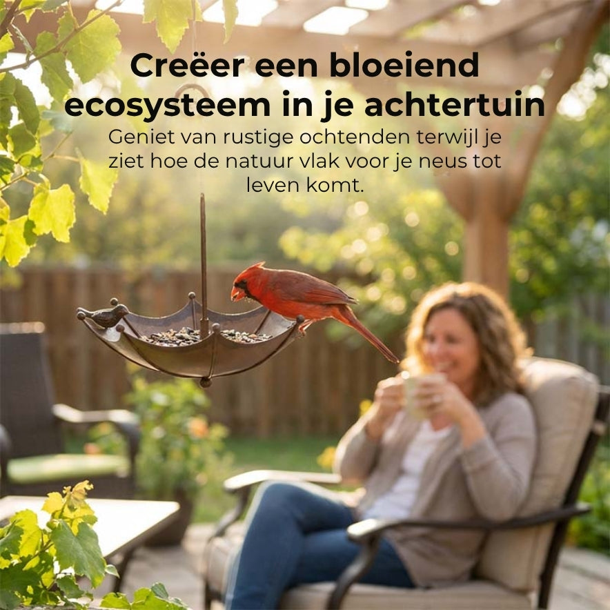 Hangende Paraplu Voer- en Drinkbak voor Vogels
