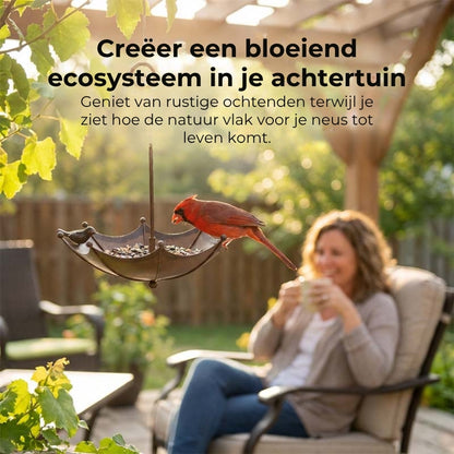 Hangende Paraplu Voer- en Drinkbak voor Vogels