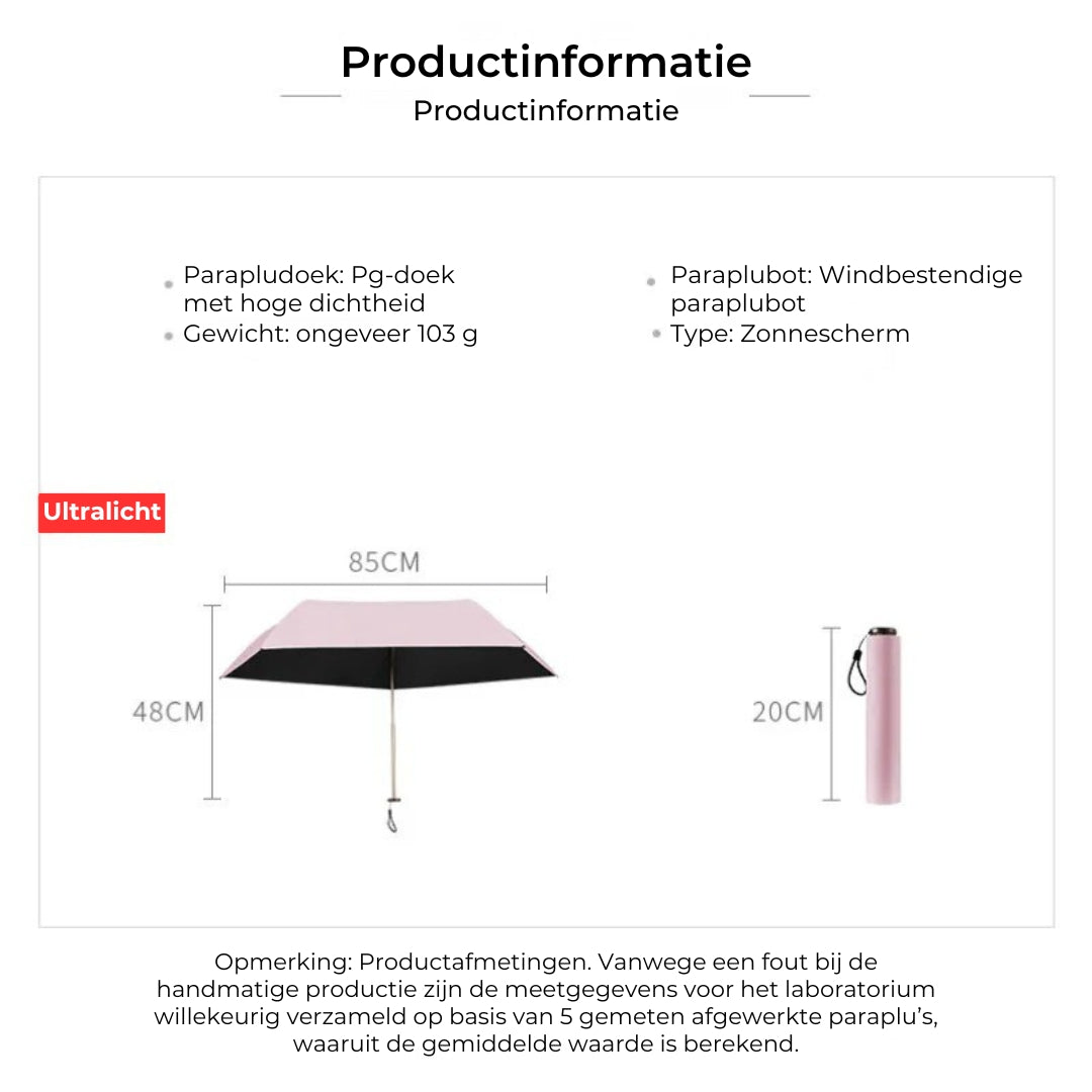 Compacte Paraplu met UV-Bescherming
