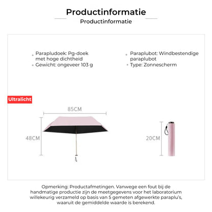 Compacte Paraplu met UV-Bescherming