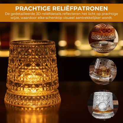 360° draaiende kristalglazen