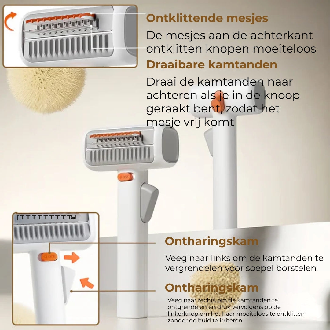 2-in-1 Ontklittingsborstel voor Huisdieren