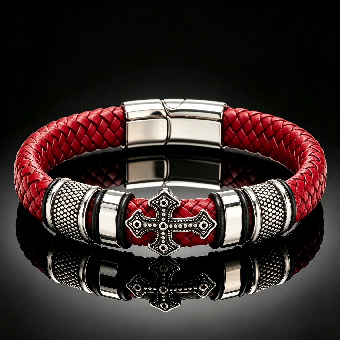 Premium Gevlochten Leren Armband voor Heren
