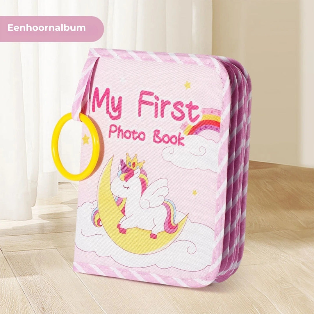 Zacht Babyfotoboek met Spiegel & Bijtring