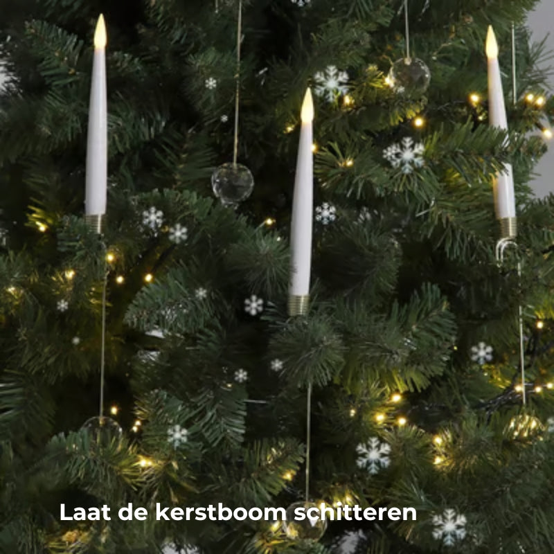 LED-Kerstboomkaarsen met Heldere Kristallen Bolhaken (6st)