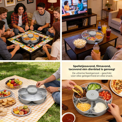 Draaibare Snackschaal met 5 Vakken