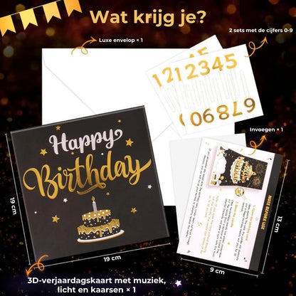 3D Verjaardagskaart met Muziek
