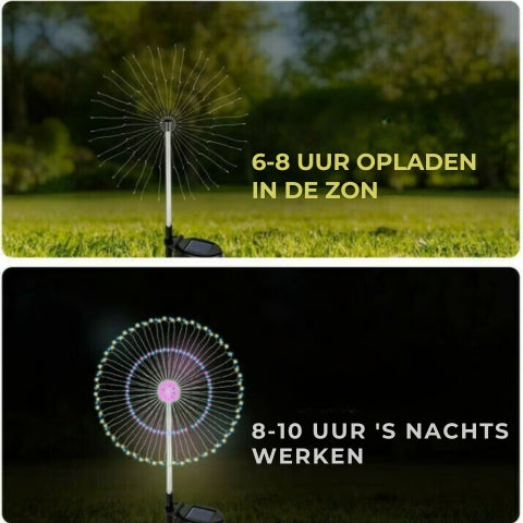 Zonne-energie Tuinvuurwerklamp