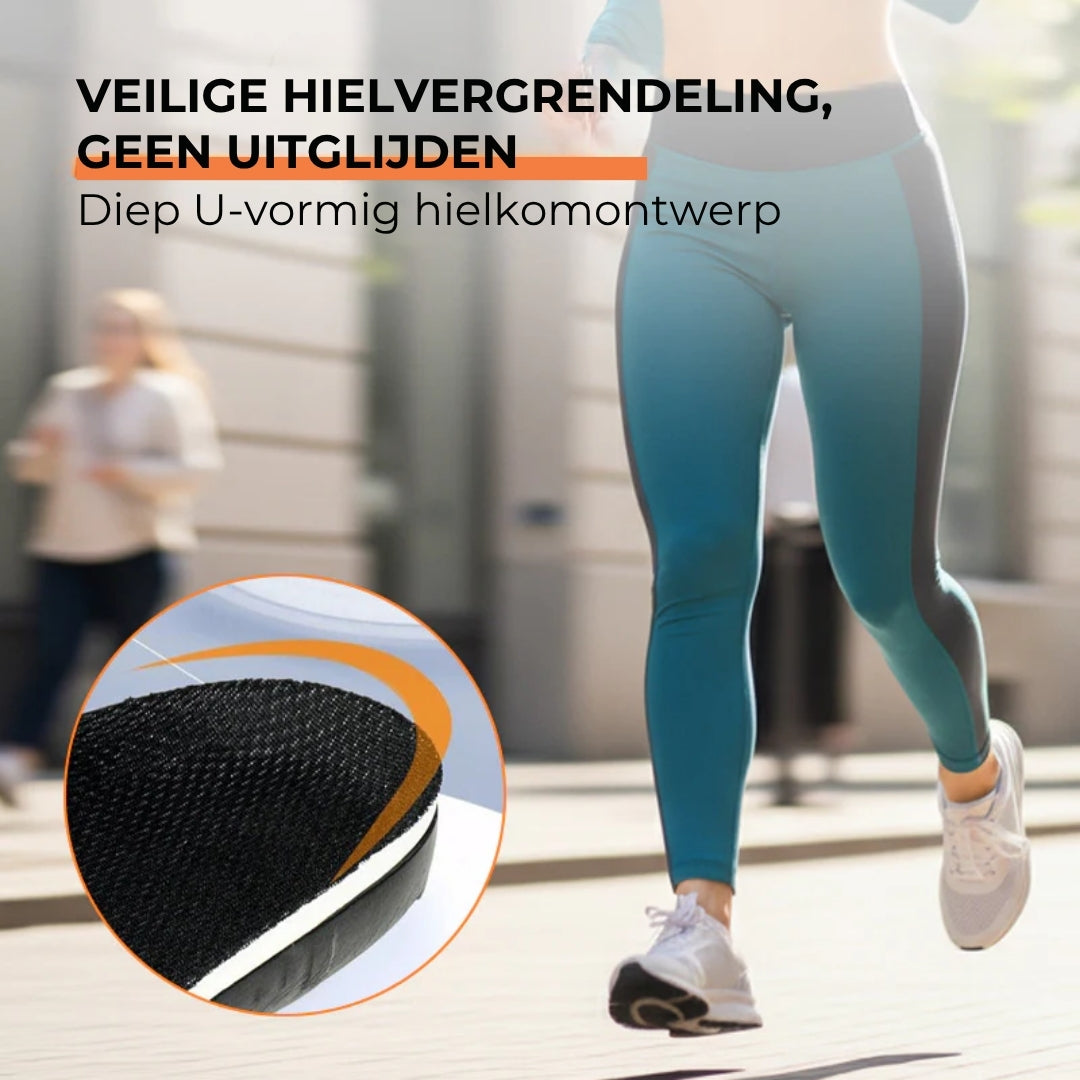 Sportinlegzolen met schokdemping en steun voor de voetboog
