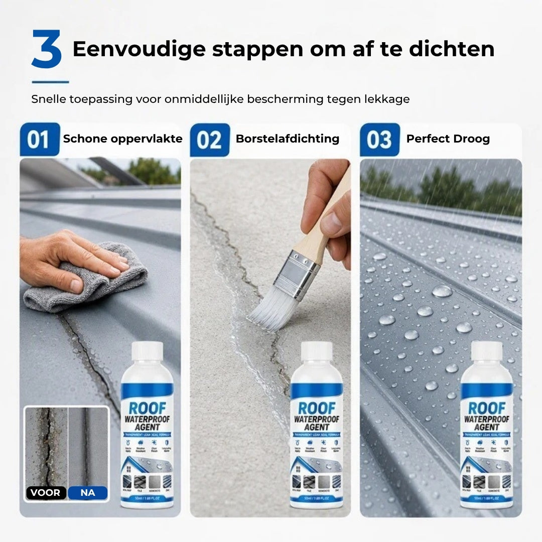 Dakafdichtingskit met Kwastje - Transparant en Waterdicht