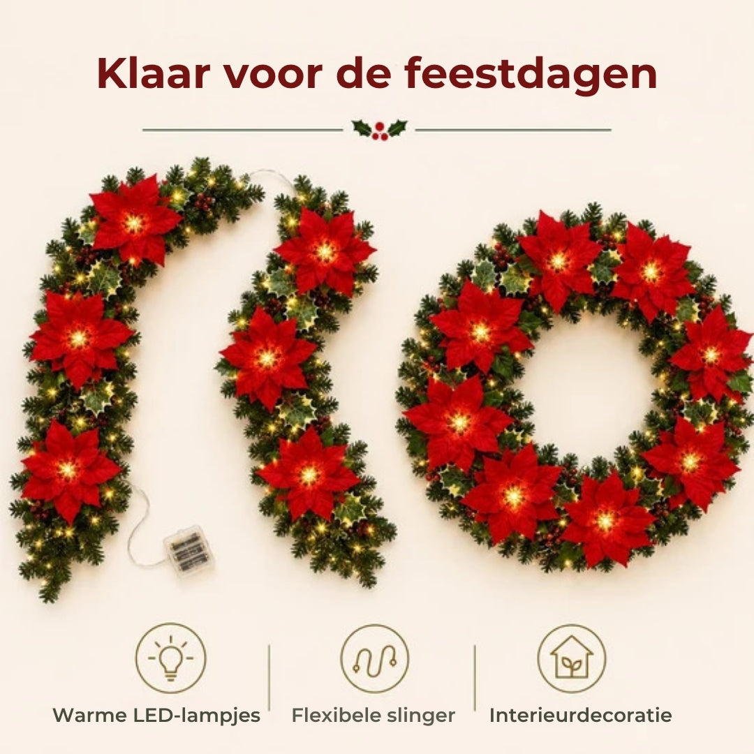 LED Kerst Bloemenslinger