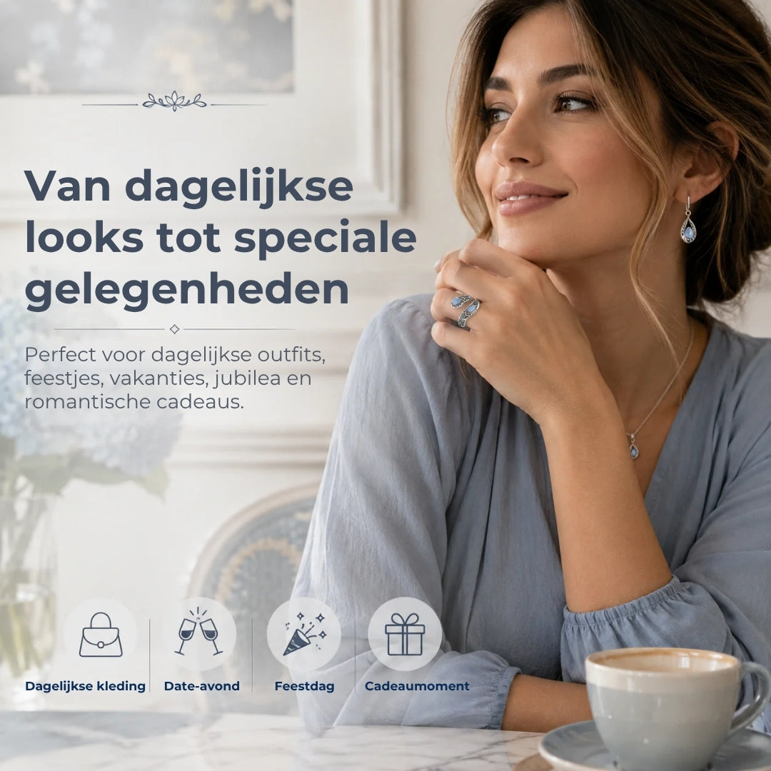 Zilveren Maansteen Ring