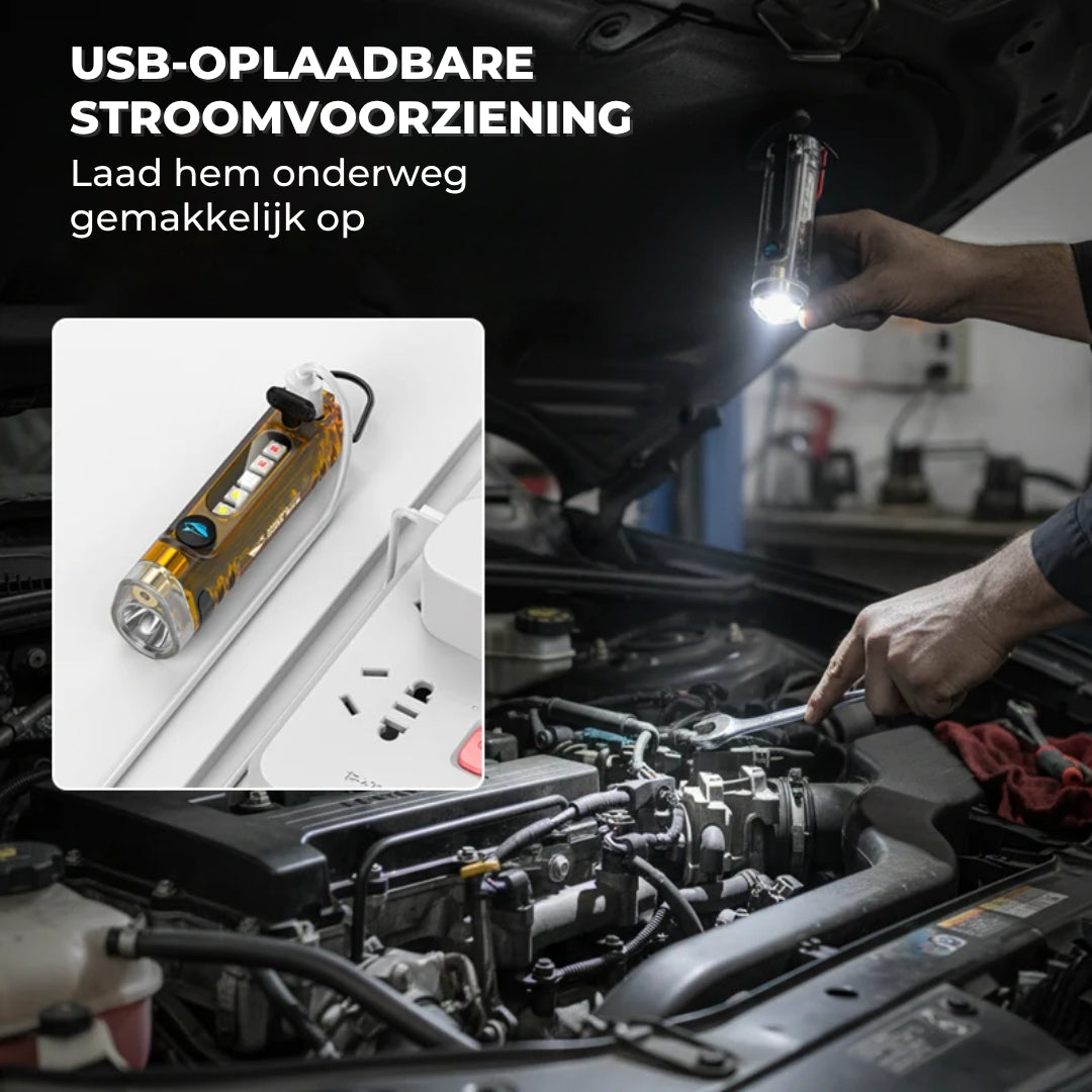 Oplaadbare Mini-Zaklamp Sleutelhanger
