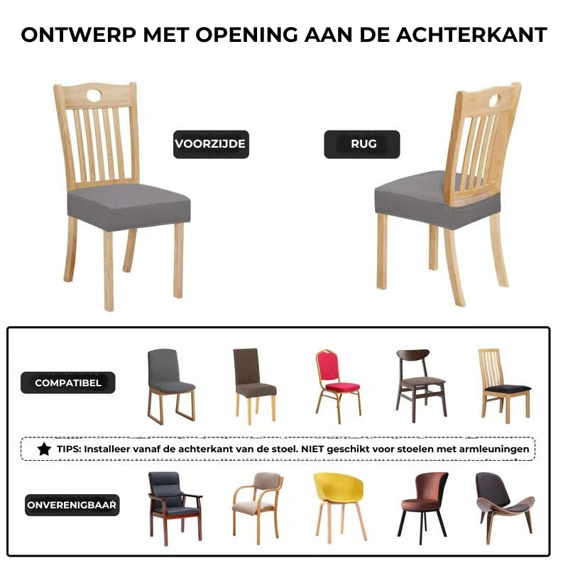 Rekbare waterdichte stoelhoezen (1 set van 4)